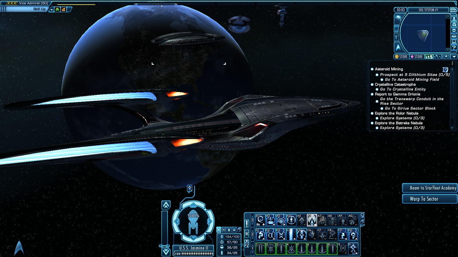 4. The USS Jasmine II NCC 93785 A with her Saucer Section Seperated