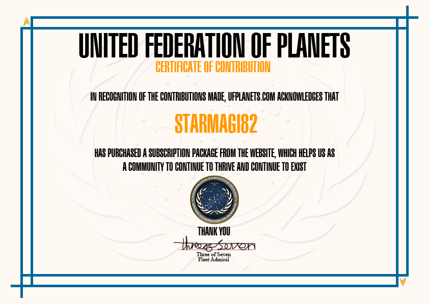 StarMagi82 UFP Certificate